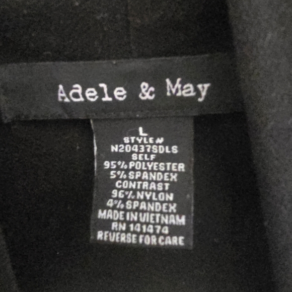 Black Mock Neck Lace Top - Adele & May, Size L - Picture 3 of 5